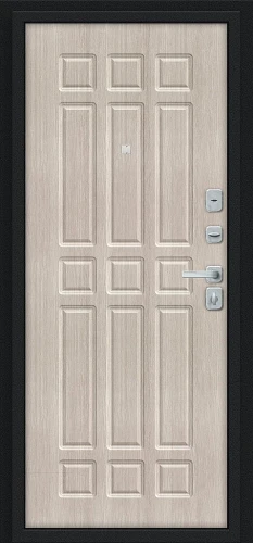 Входная дверь BRAVO Мило МФ/BChrome Букле черное/Cappuccino Melinga