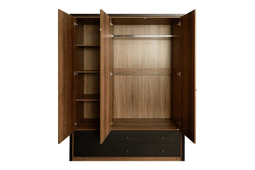 Шкаф 3DG2S Z, JAGGER, цвет Дуб монастырский /Черный