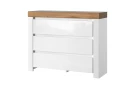 TAURUS, Комод 3S. Цвет БЕЛЫЙ /ДУБ ВОТАН