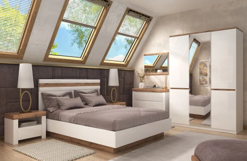 TAURUS, Комод 3S. Цвет БЕЛЫЙ /ДУБ ВОТАН