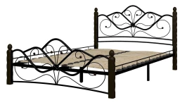 Кровать КМД 4-01 Венера 1 160х200, Черный/Шоколад