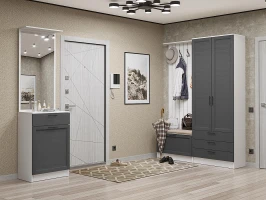 Готовая прихожая Стиль-04 Stormy Silkwood Белый
