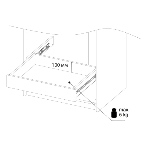 Серия модульных шкафов, Ящик 75. Цвет БЕЛЫЙ