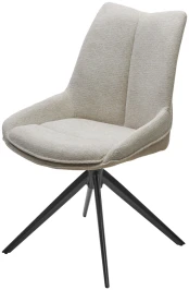 Стул OSKAR 360 град. поворот. KN01-05 Бежевый/ BZ1046-11 Бежевый/ Черный каркас, ®DISAUR