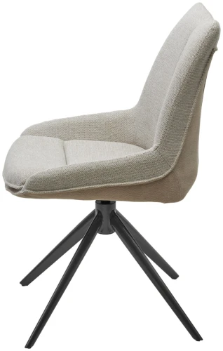 Стул OSKAR 360 град. поворот. KN01-05 Бежевый/ BZ1046-11 Бежевый/ Черный каркас, ®DISAUR