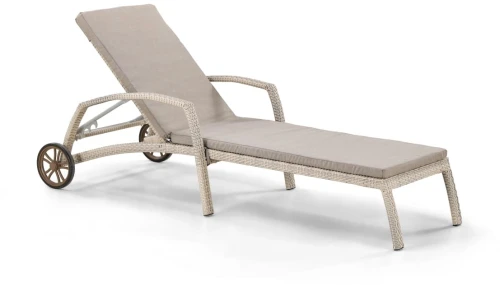 Шезлонг-лежак плетеный A35C2-W85 Latte с матрасом