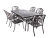 Обеденная группа из литого алюминия стол ВУЛКАН + 6 кресел ФЕНИКС