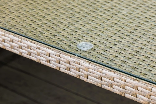 Обеденная группа из искусственного ротанга Кросс Мэдисон на 8 персон с подушками на сиденье