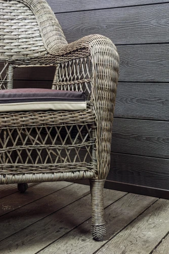 Обеденная группа из искусственного ротанга Кросс Мэдисон на 8 персон с подушками на сиденье