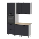 Готовая кухня МК Аленушка 1,6м ПД Лаванда Сталь,скоба черный,сонома