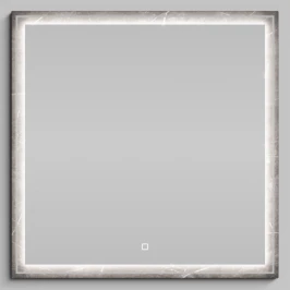 Зеркало Лайт 80, Мрамор Графит софт тач ПВХ 4044-3
