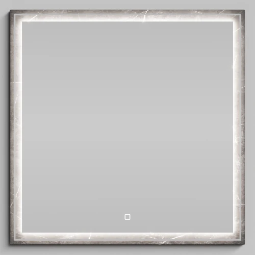 Зеркало Лайт 80, Мрамор Графит софт тач ПВХ 4044-3