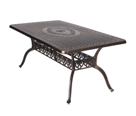 Стол из литого алюминия ВУЛКАН «VOLCANO» 150х90  -  Бронза