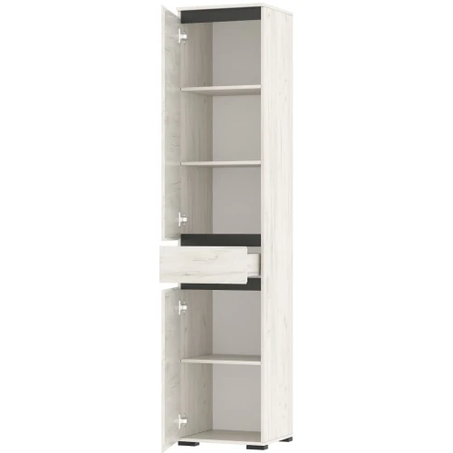 Шкаф пенал «Гретта» 2С1Я, Крафт белый/Антрацит