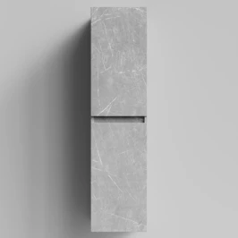 Пенал Бест 35 (2 двери) подвесной, Мрамор Белый софт тач 4044-2, правый, бельевая корзина