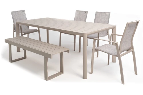 Скамья из алюминия GONZO бежевая  Joygarden