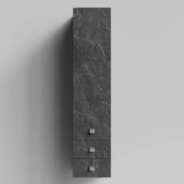 Пенал Квадро 35 подвесной, Мрамор Графит софт тач ПВХ 4044-3, правый