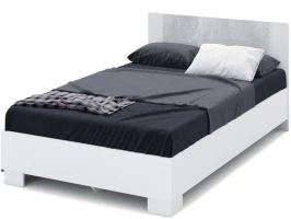 Кровать «Аврора» 120*200 (основание ЛДСП), Белый/Ателье светлый