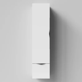 Пенал Марко 35 подвесной, дверь и ящик, ручки Черные, белый глянец, левый