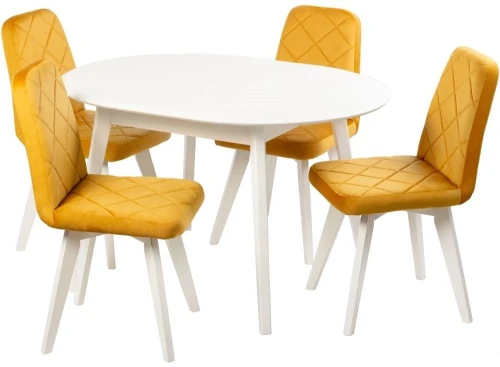 Стул АРИОН (ромб), ВЕЛЮР 14 ЗОЛОТО, каркас СТАНДАРТ МАССИВ, Белый