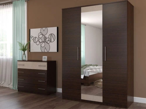 Шкаф «Аврора» 3дв, Венге/Дуб молочный