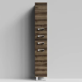 Пенал Орландо 30 напольный, Дуб крымский коричневый ПВХ 131005-9005, правый, бельевая корзина