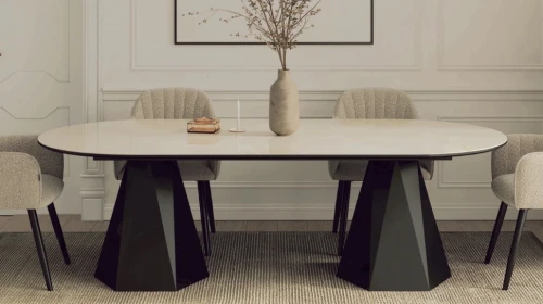 Стол ОРФЕЙ  240 нераскладной ONYX SABLE PULIDO, керамика / Черный каркас М-City