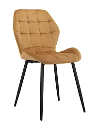 DC829 Стул мягкий, КЭМЕЛ#G62-06 велюр, каркас металл черный КРУГЛЫЙ