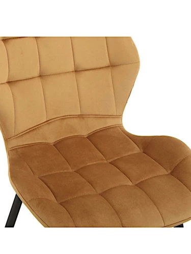 DC829 Стул мягкий, КЭМЕЛ#G62-06 велюр, каркас металл черный КРУГЛЫЙ