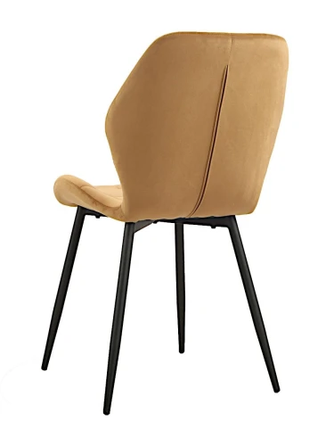 DC829 Стул мягкий, КЭМЕЛ#G62-06 велюр, каркас металл черный КРУГЛЫЙ