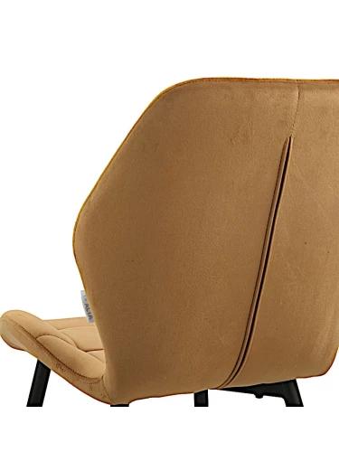 DC829 Стул мягкий, КЭМЕЛ#G62-06 велюр, каркас металл черный КРУГЛЫЙ