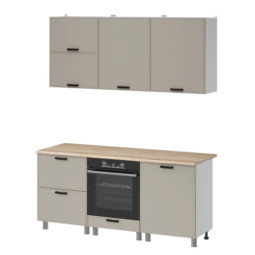 Готовая кухня МК Аленушка 1,8м Магнолия Керамика,скоба черный,сонома