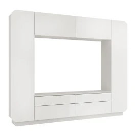 Стенка Лаванда-2, Белый, Белый глянец снег