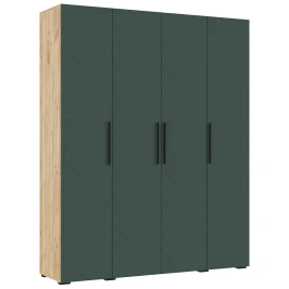 Шкаф четырехстворчатый Флэш (1800), Браш Мени Грин, Дуб крафт