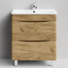 Тумба Адель 70 напольный, Дуб Тортуга ПВХ 2357-43 Vodok с раковиной в комплекте