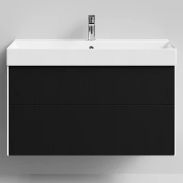 Тумба Лоренцо 100 подвесной, Дуб цвет 27 Vodok с раковиной в комплекте