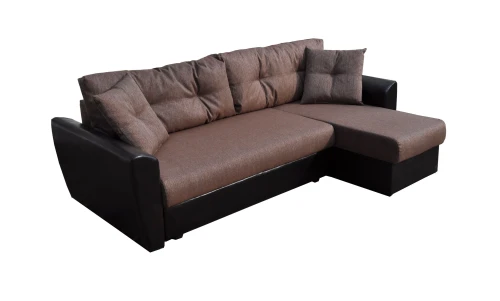 Диван угловой Амстердам рогожка коричневая 160