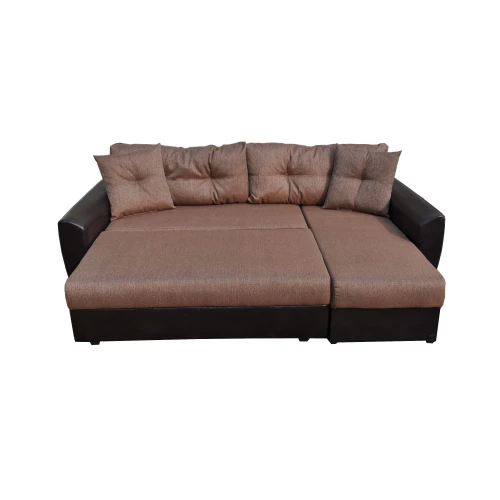 Диван угловой Амстердам рогожка коричневая 160