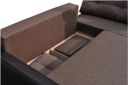 Диван угловой Амстердам рогожка коричневая 160