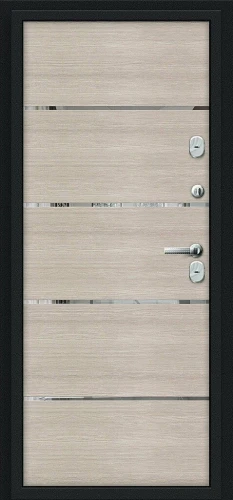 Входная дверь BRAVO Thermo Лайн Букле черное/Cappuccino Veralinga 