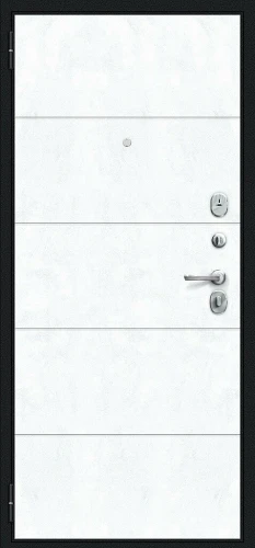 Входная дверь BRAVO Граффити-1 Инсайд Букле черное/Snow Art 