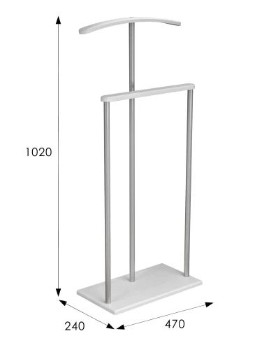 Вешалка костюмная Дэви 1 металлик/белый