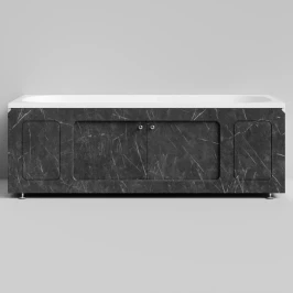 Экран-купе Лидер 1700, 2 раздвижные двери, Мрамор Графит софт тач ПВХ 4044-3