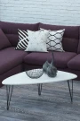 Стол журнальный Престон белый бетон/черный