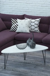 Стол журнальный Престон белый бетон/черный