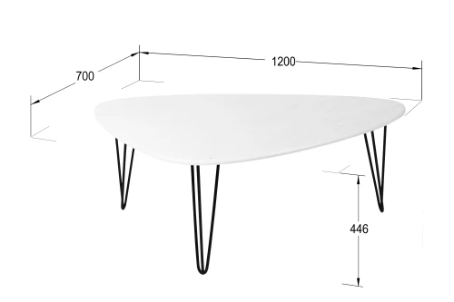 Стол журнальный Престон белый бетон/черный