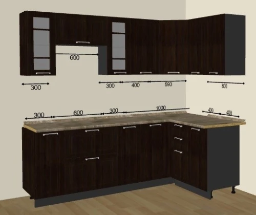 Угловая кухня Прага венге на заказ 2.2х1.4 м. от Vivat-mebel