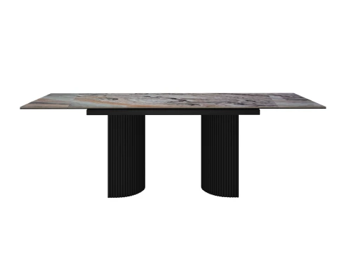 Стол DikLine IKD160 керамика Venetian Brown Light глянец, подстолье черное, опоры черные (2уп.)