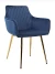 DC835 Стул мягкий с подлокотниками, СИНИЙ#G62-49 велюр, каркас металл золото
