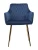 DC835 Стул мягкий с подлокотниками, СИНИЙ#G62-49 велюр, каркас металл золото